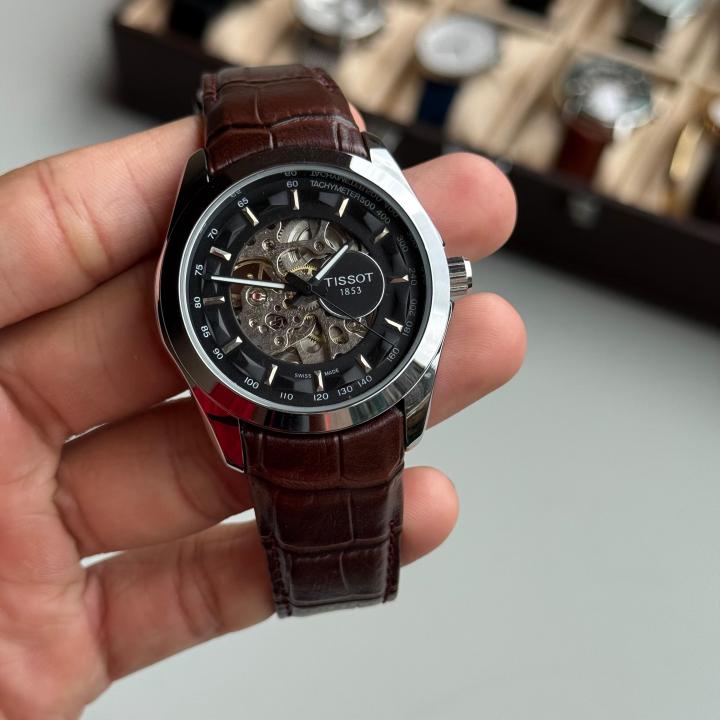 Tissot 1853 Skeleton Brown black
