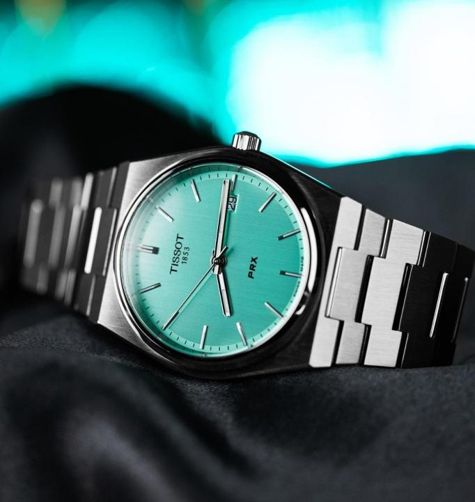 Tissot Prx silver with aqua dial