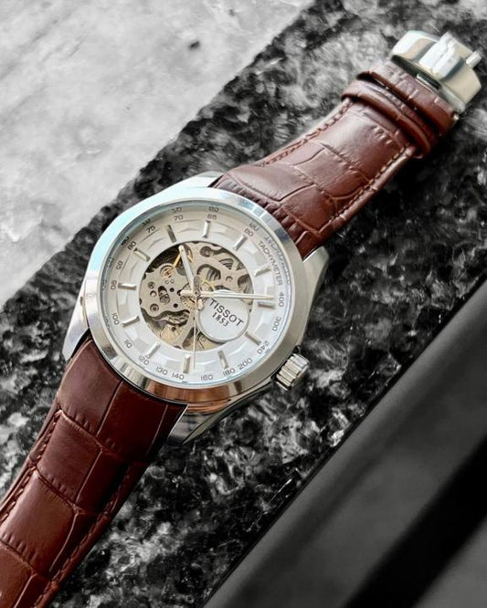 Tissot 1853 Skeleton Brown white