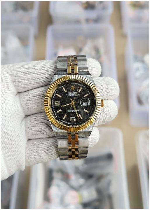 Rolex Land dweller two tone silver and gold with black dial