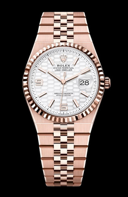 Rolex Land dweller Rose gold with white dial