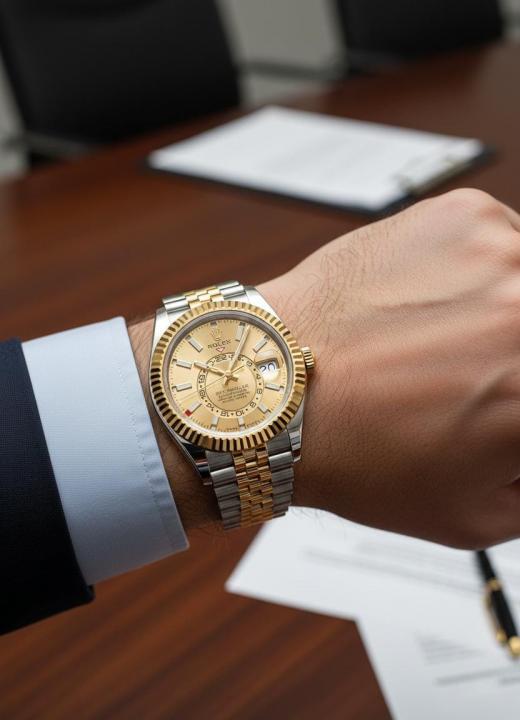 Rolex Sky dweller two tone silver gold