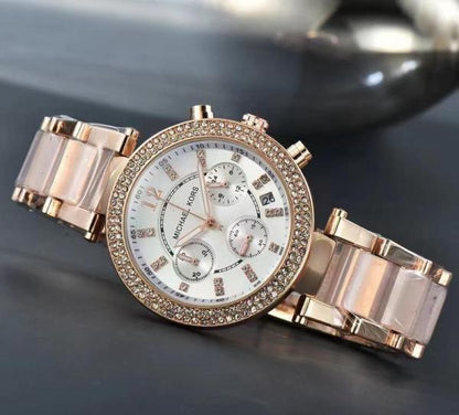 Michael Kors Parker Rose Gold White